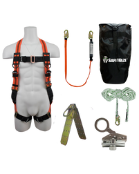 SAFEWAZE V-LINE FS120-E-1118DC-BP Basic Roofer's Fall Protection Harness Kit