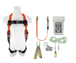 SAFEWAZE FS-EX6000-Bucket Roofing Fall Protection Harness Kit