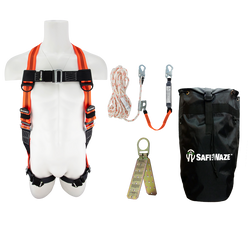 SAFEWAZE V-LINE FS-ROOF-E-BP Basic Roofer's Fall Protection Harness Kit
