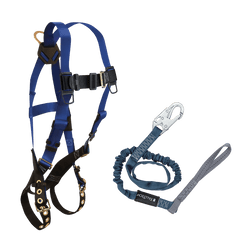 Falltech CMB168259L 1D Standard Non-Belted Full Body Harness/Lanyard Combination Set