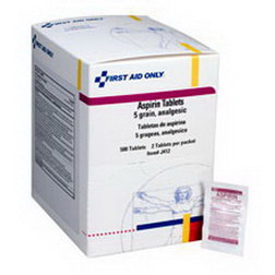 First Aid Only 20-001-001 PhysiciansCare Aspirin Tablet, Multiple Medicine Count Values Available - Sold By 25x2/Unit Box