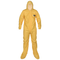Lakeland ChemMax® 1 C1S414Y Safety Coverall with Hood/Boots - Sold by 25/Case, Multiple Sizes Available