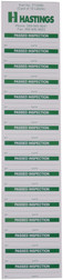 Hastings P15099 Pressure Sensitive Inspection Test Label - 16/Peel Off Card
