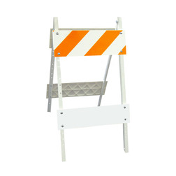 Plasticade Combocade 105G-T-1 Type I Traffic Barricade, Multiple Sheeting, Board on Top, Board on Bottom Values Available - Each