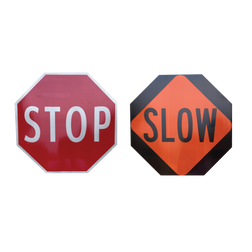 Plasticade SSP-18CP Stop/Slow Sign, Multiple Sheeting Values Available - Each