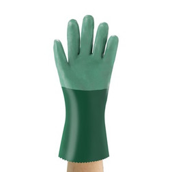 Ansell AlphaTec 08-352 Green Neoprene Dipped Gloves, Rough Finish, Size 10 - Pair