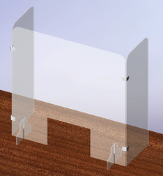 Rack'Em 3158 Short Opening Free Standing U-Shaped/Curved Guard with Feet Social Distancing Partition, Multiple Wing Width, Wing Adjustable Size Values Available - Sold by Each