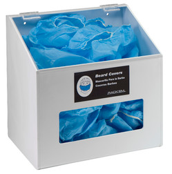 Rack'Em 5120-W 1-Compartment Hole in Front Hair Net/Beard Cover/Shoe Cover/Arm Protector Dispenser with Clear Lid - Sold by Each