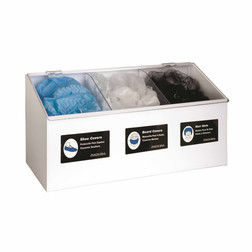 Rack'Em 5124-W 3-Compartment Hair Net Beard Cover Shoe Cover Dispenser - Sold by Each