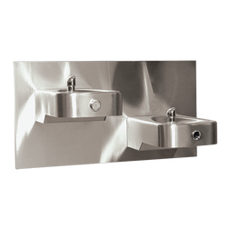 Haws 1117LNHO Wall Mount Hi-Lo Touchless/Pushbutton Dual Drinking Fountain