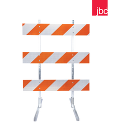 JBC BAR-34DGLT Barricade with Left Side of Road DG Tape, 4 ft - Each
