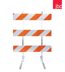 JBC BAR-38HILTD Double Sided Barricade with High Intensity Tape Left Side, 8 ft - Each