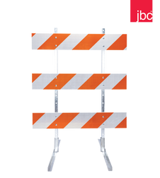 JBC BARB-34DGRT Barricade Board with DG Tape Right Side of Road, 4 ft - Each