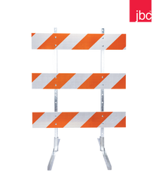 JBC BARB-38HIRTD Double Sided Barricade Board with HIP Tape Right Side of Road, 4 ft - Each