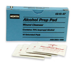 Honeywell North 021047 Alcohol Prep Pad, 2-1/5 in - 10/Unit