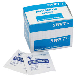 Honeywell North 150910 Antiseptic Wipes with Benzalkonium Chloride, 5 in, 8 in - 20/Box