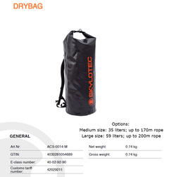 Skylotec Black Polyurethane Dry Bag (ACS-0014)