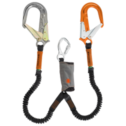 Skylotec L-0558-1,8 Black/Grey Aluminum/Polyester Y-Version Double Leg Shock Absorbing Lanyard - Each