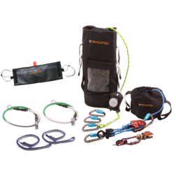 Skylotec SET-900007 One Size Fit All A-330 Escape and Rescue Kit with Deus A-330 Descent Device, 350 ft of 7.5 mm Poly/Tech Rope, (3) Aluminum Carabiners, 2-ROW 4 ft Anchors, Edge Protector, SMA RTU Kit, Tower Bag - Each