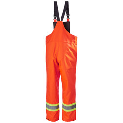 Helly Hansen 71443 Alta Collection Hi-Vis Orange Mens 100% Polyester Waterproof Shell Bib - Each