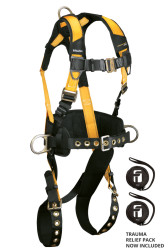 Falltech 7035 Journeyman Flex Steel 3D Construction Belted Full Body Harness, Tongue Buckle Leg Adjustment