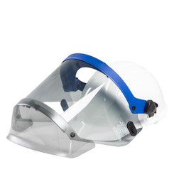 OEL AFW032-CLEAR Blue Brim, White Hard Hat, Clear Faceshield 12 Cal/cm2 Headgear Kit