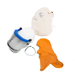 OEL AFW040-CLEAR Blue Brim, White Hard Hat, Clear Faceshield 12 Cal/cm2 Headgear Kit