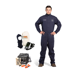 OEL AFW12-NFC Navy 88/12 Premium Indura Cotton Blend 12 Cal/cm2 Headgear Coverall Kit