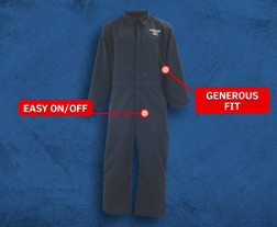 Oberon BSA-CBX7NB Navy Blue Treated Cotton BSA8 Arc Flash Basic Coverall