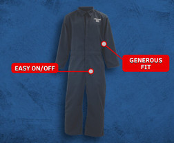 Oberon BSA-OB59NB Navy Blue Treated Cotton BSA12 Arc Flash Basic Coverall