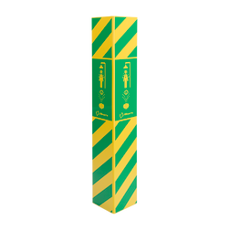 Haws 9020 Green/Yellow ABS Plastic Three Sided Safety Sign