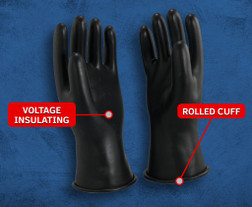 Oberon RG-B-10 Rubber Black Electrical Gloves