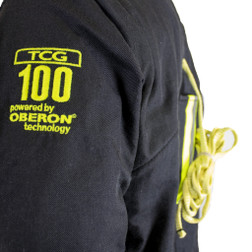 Oberon TCG100-CT-ES Black Aramid Fiber/Kevlar Strap TCG Ultralight Hip Length Arc Flash Coat with Escape Strap