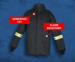 Oberon TCG25-CT Black Aramid Fiber TCG Ultralight Hip Length Arc Flash Coat