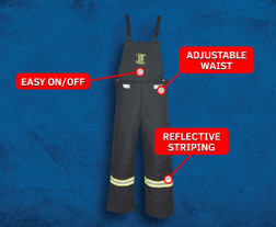 Oberon TCG55-BIB-LZ Black Aramid Fiber TCG Arc Flash Bib Overall