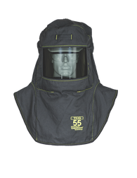 Oberon TCG55-C One Size Fits All Aramid Fiber/Polycarbonate Face Shield Black TCG Flame Resistant Arc Flash Hood