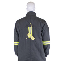 Oberon TCG75-CT-ES Black Aramid Fiber/Kevlar Strap TCG Ultralight Hip Length Arc Flash Coat with Escape Strap