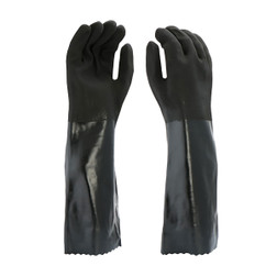 PIP 1087RF Straight Large Black PVC Chemical Resistant Gloves