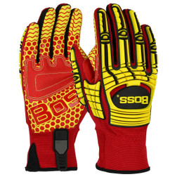 PIP Boss 120-MP2415 Slip-on Red Synthetic Leather/Silicone/Spandex Silicone Coated High Performance Gloves