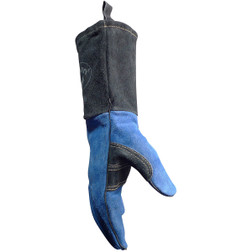PIP Caiman 1506 Gauntlet Large Blue Split Cowhide Leather Hand Protect Welding Gloves
