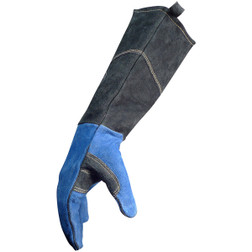 PIP Caiman 1508 Gauntlet Large Blue Split Cowhide Leather Hand Protect Welding Gloves