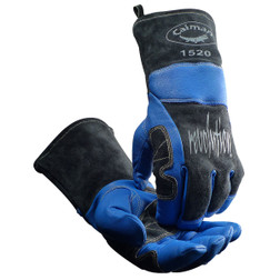 PIP Caiman 1520 Gauntlet Large Blue Goat Grain Leather Hand Protect Welding Gloves