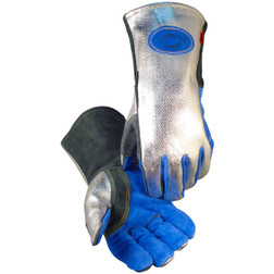 PIP Caiman 1524 Gauntlet Large Silver Split Cowhide Leather Hand Protect Welding Gloves