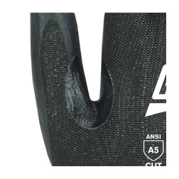 PIP G-Tek PolyKor Xrystal 16-X585 Seamless Knit Black PolyKor NeoFoam Coated Blended Cut Resistant Gloves