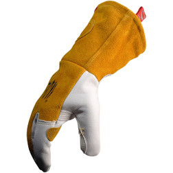 PIP Caiman 1868 Gold Goat Grain Leather Gauntlet Hand Protect Welding Gloves