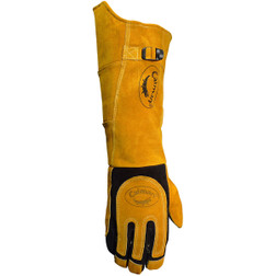 PIP Caiman 1878-1 Gauntlet X-Large Gold Premium Split Deerskin Leather Hand Protect Welding Gloves