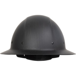 PIP Wolfjaw 280-HP1471R-11M Non-Vented Full Brim One Size Fits Most Black Carbon Fiber Smooth Dome Hard Hat