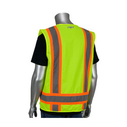 PIP Solid/Polyester Two-Tone Solid Tricot Surveyor's Style Safety Vest (302-0500S)