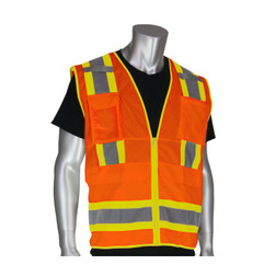 PIP 302-0700 Polyester Two-Tone Tethering Surveyor's Style Safety Vest