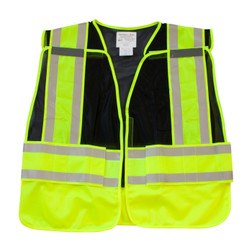 PIP 302-PSV-BLK-NL Black Polyester Public Safety Vest